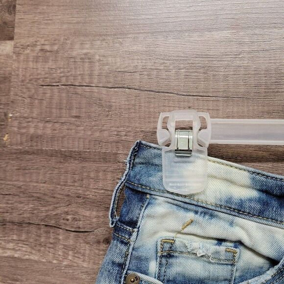 Mossimo High Rise Midi Cut-Off Shorts Size 0 / 25 Womens Denim Jean Bleached - Picture 4 of 10